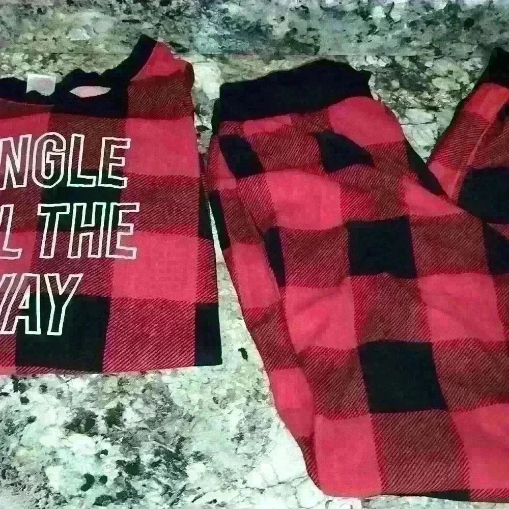 Christmas pajamas black white red plaid size extra small